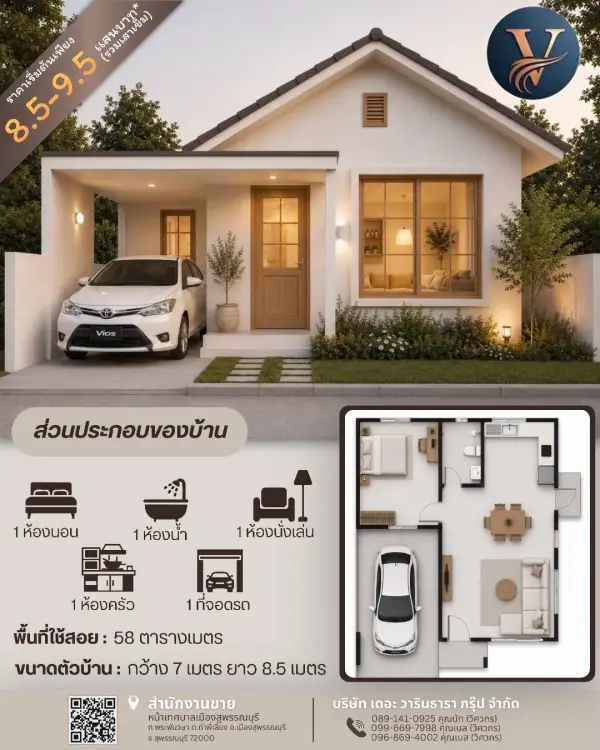 แบบบ้าน 34 พร้อมแปลนและราคา โดย วารินธารา กรุ๊ป